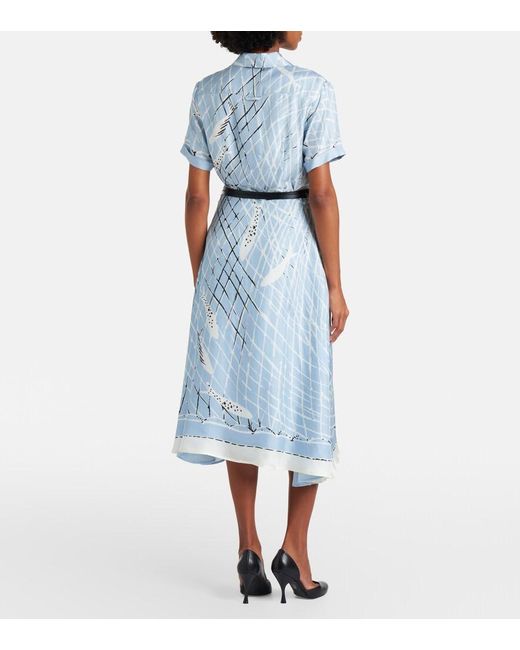 Altuzarra Blue Kiera Printed Silk Shirt Dress