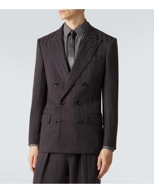 Tom Ford Blue Striped Jacquard Blazer for men