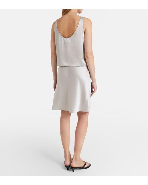 Leset White Barb Satin Miniskirt