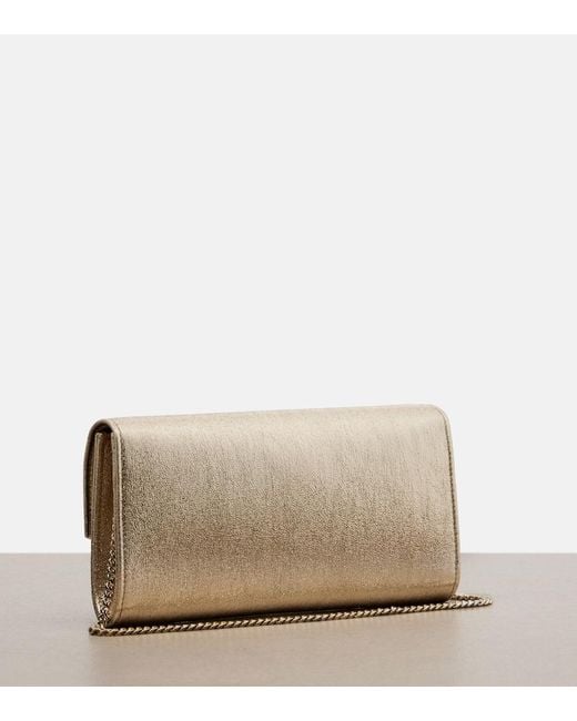 Jimmy Choo Natural Emmie Small Metallic Leather Clutch
