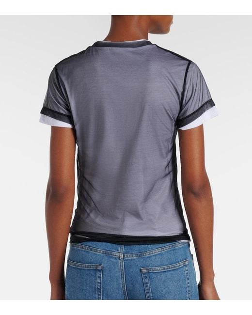 Gucci Gray Double Layered Jersey T-Shirt With Print