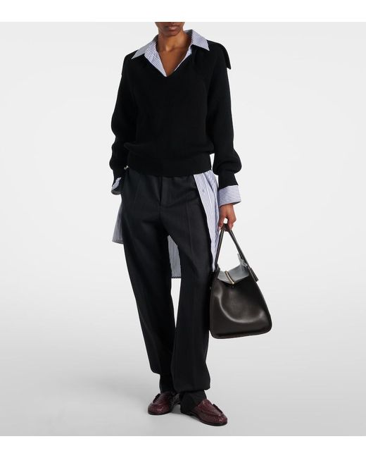 Bottega Veneta Black Barbara Intrecciato Medium Leather Tote Bag