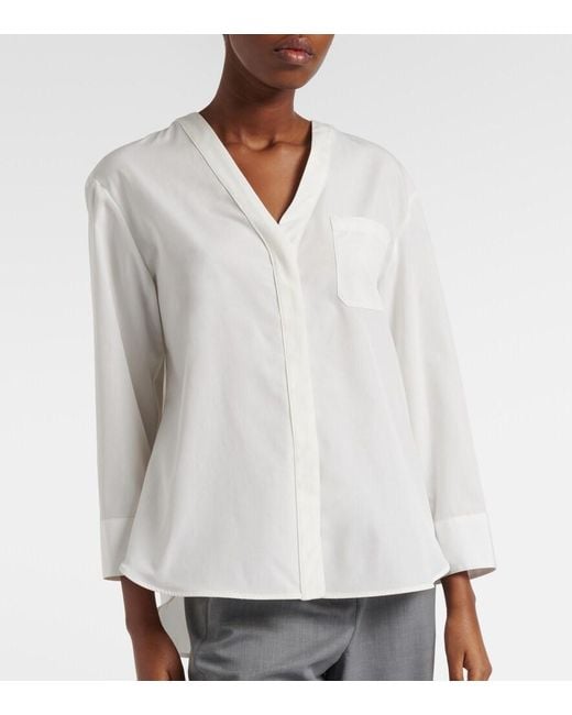 Max Mara White Chicca Cotton Poplin Shirt