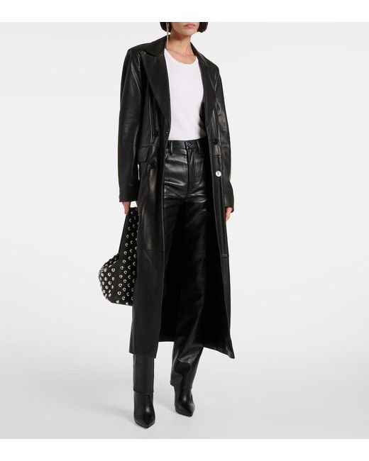 Agolde Black 90's Pinch Waist High-Rise Straight Pants