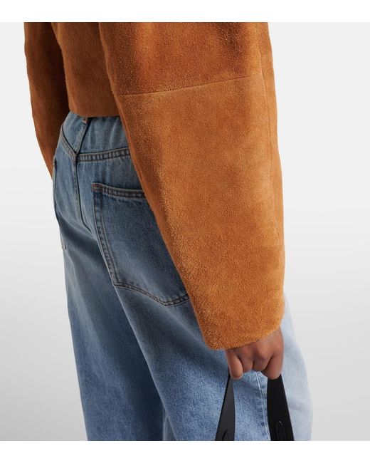 Rohe Brown Cropped Suede Jacket