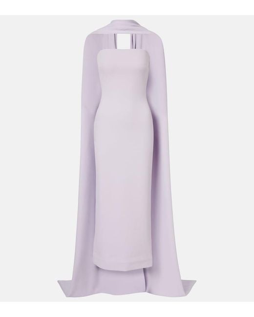 Solace London Purple Martine Scarf-Detail Cocktail Dress