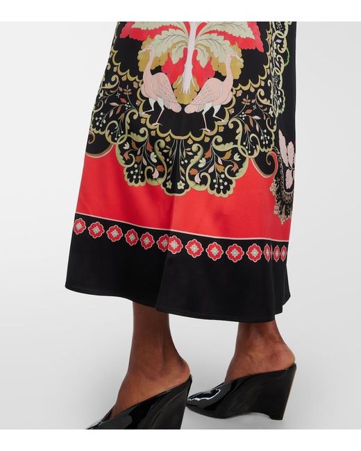 LaDoubleJ Black Cornucopia Placee Ruffled Midi Dress