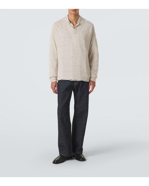 Our Legacy White Rue Linen And Cotton Sweater for men