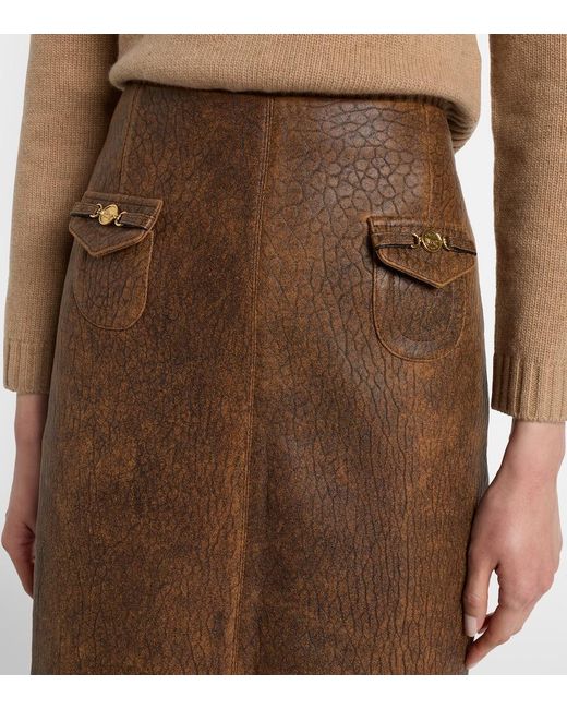 Chloé Brown Leather Miniskirt