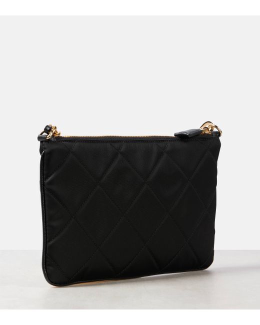 Prada Black Re-nylon Mini Leather-trimmed Shoulder Bag