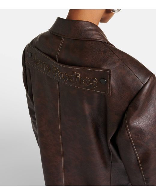 Acne Brown Ovittor Faux Leather Coat