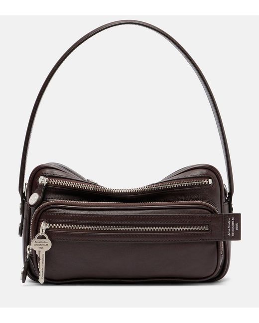 Bolso Al Hombro Camero Party De Piel Acne de color Black