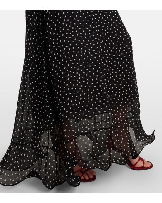 Dorothee Schumacher Black Dancing Dots Polka-Dot Maxi Dress