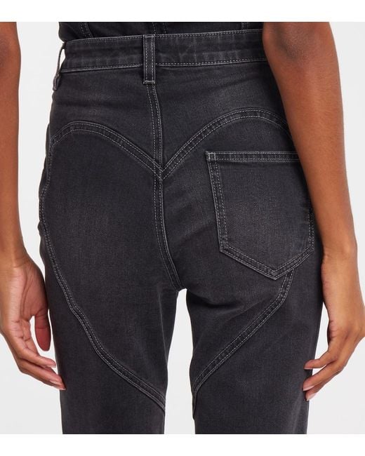Area Blue Cropped Straight Jeans