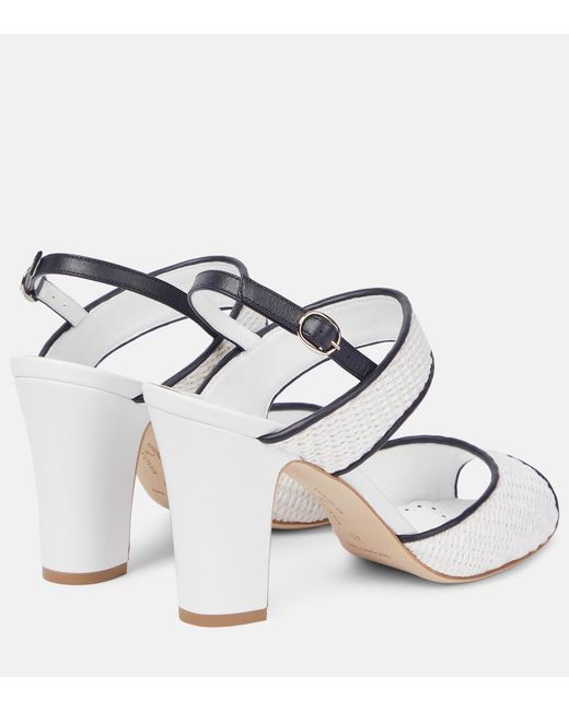 Manolo Blahnik Metallic Khiko 90 Raffia Slingback Sandals