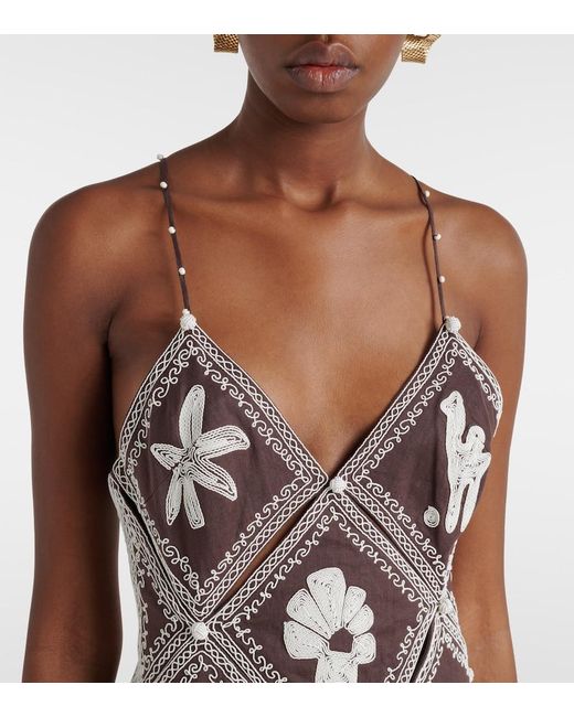 ALÉMAIS Brown X Laurence Leenaert Leandra Ramie Maxi Dress
