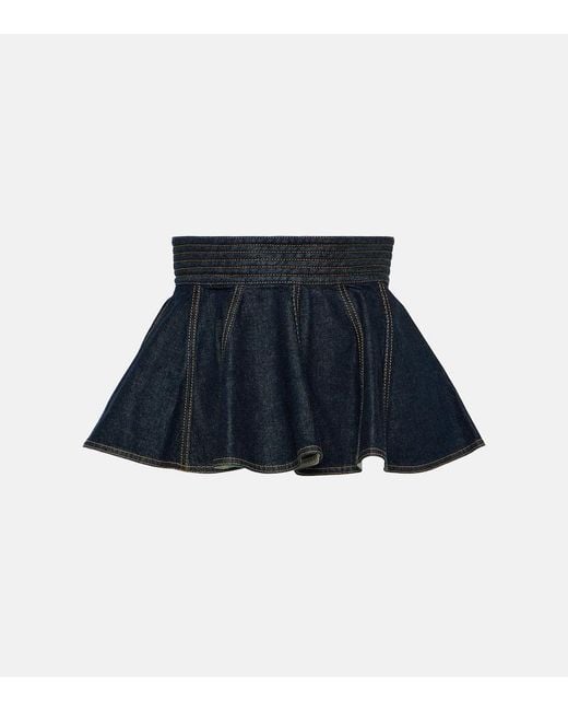 Alaïa Blue Peplum Denim Belt