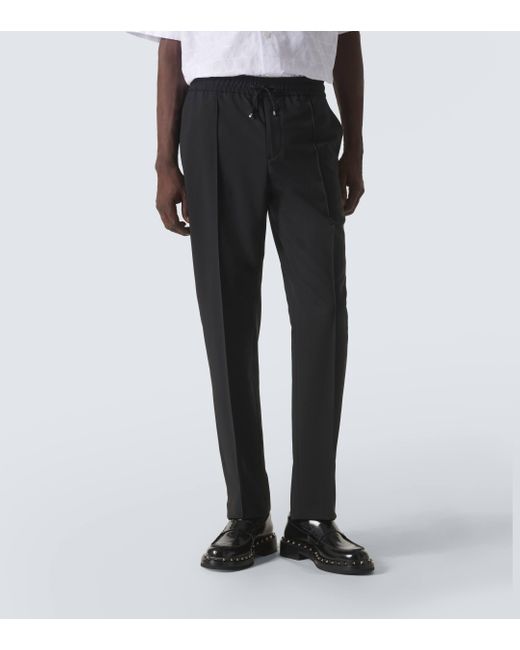 Pantalon slim en laine et mohair Valentino pour homme en coloris Black