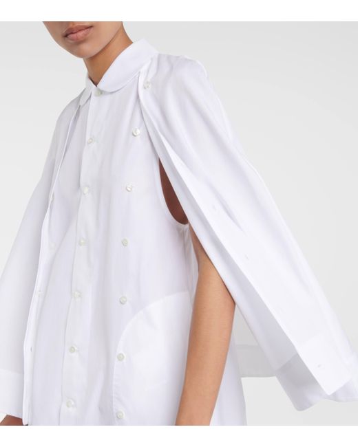 Robe chemise en coton Noir Kei Ninomiya en coloris White