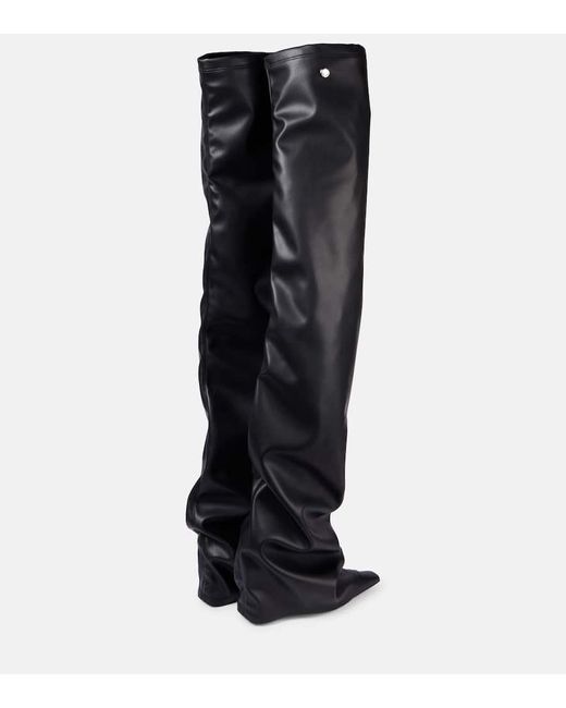The Attico Black Overknee-Stiefel Robin Aus Lederimitat