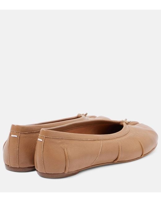 Maison Margiela Brown Tabi Leather Ballet Flats