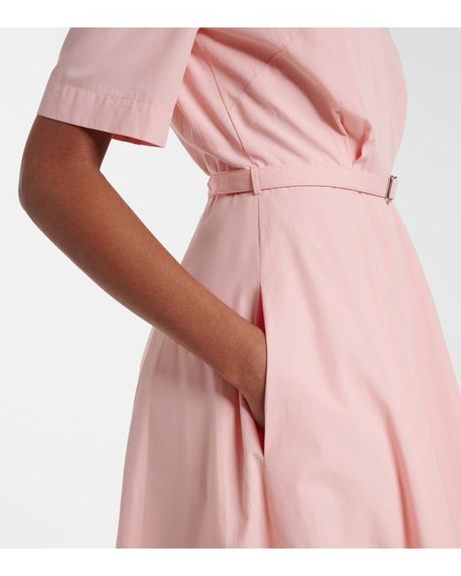 Emilia Wickstead Pink Rubie Belted Cotton Midi Dress