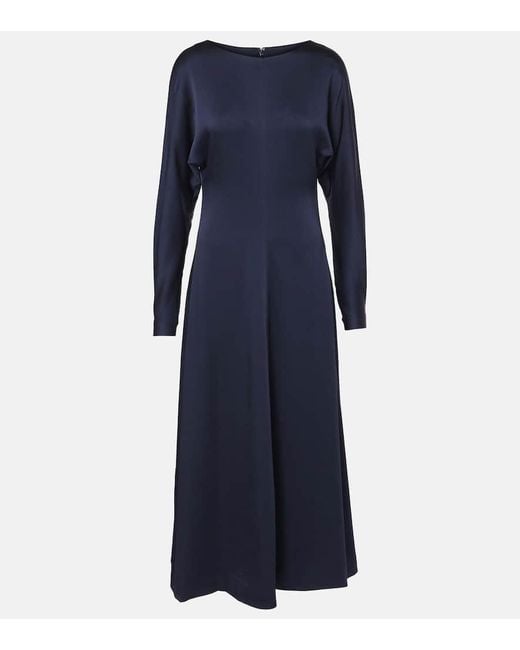 Jonathan Simkhai Blue Catriona Satin Midi Dress