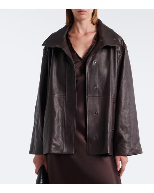 Nour Hammour Black Lowen Leather Jacket