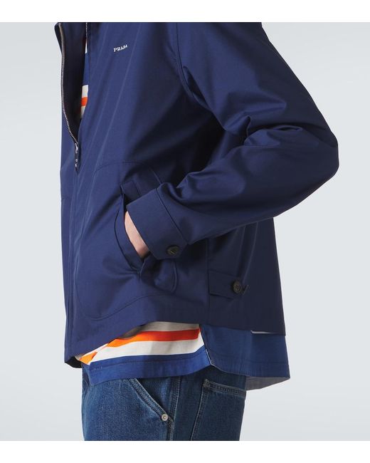 Prada Blue Technical Blouson Jacket for men