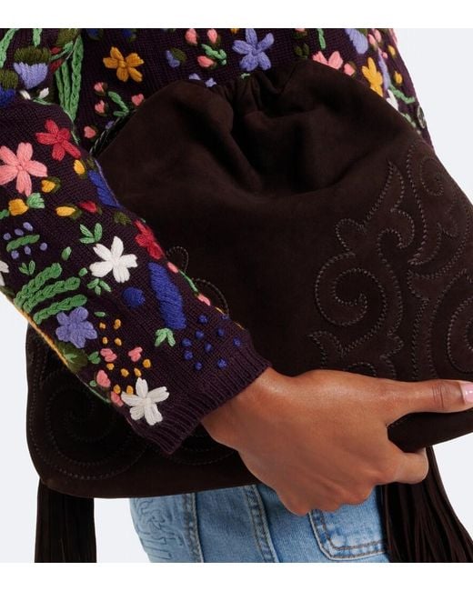 Etro Multicolor Floral Embroidered Wool Cardigan
