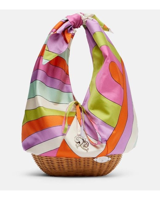 Emilio Pucci Pink Picnic Iride Top-Handle Bag