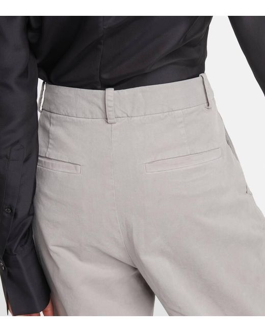 Nili Lotan Gray Weite Hose Flavie Aus Baumwolle