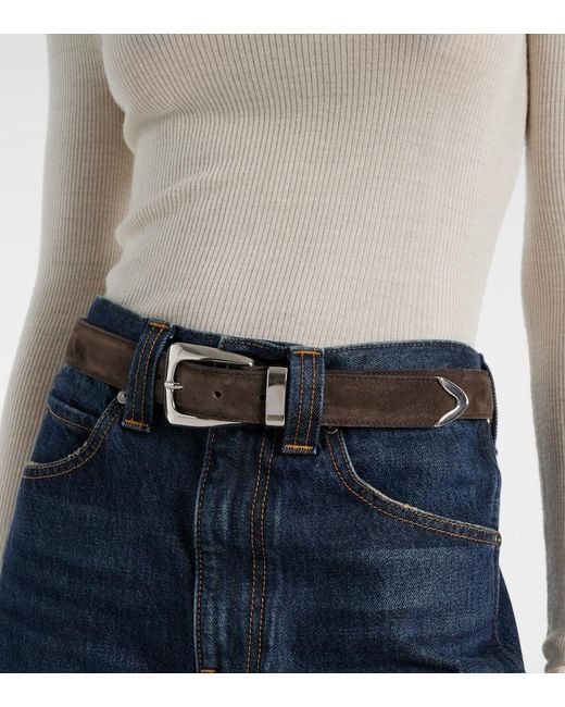 Khaite Brown Benny Suede Belt