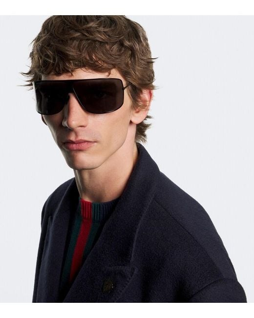 Gucci Gray Shield Sunglasses for men