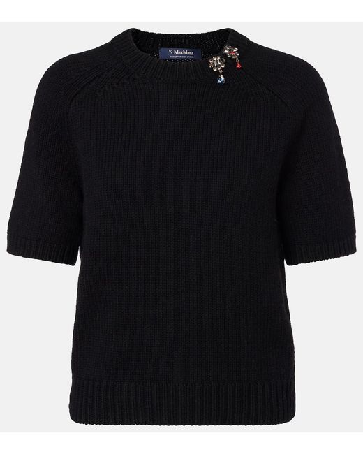 Max Mara Black Pepli Wool And Cashmere Top