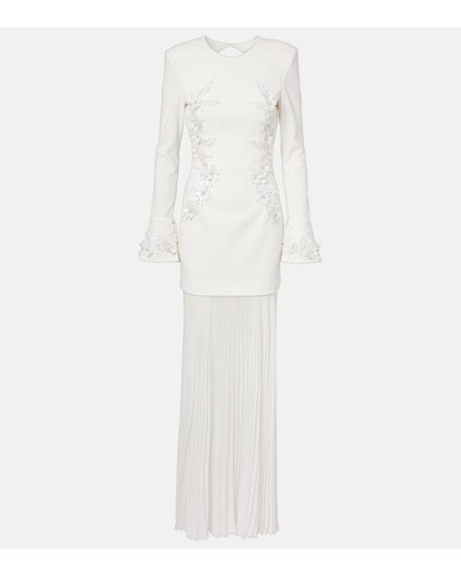 Rebecca Vallance White Bridal Xanthe Floral-Applique Gown