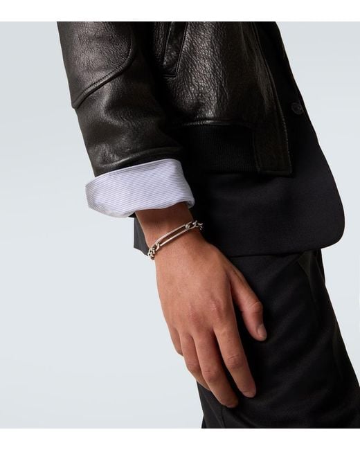 Saint Laurent White Logo Chain Bracelet for men