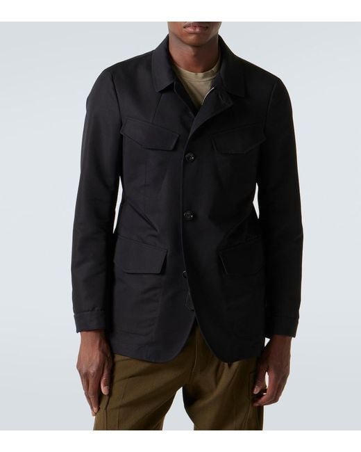 Tom Ford Blue Cotton-Blend Field Jacket for men