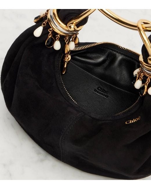 Chloé Black Bracelet Small Suede Shoulder Bag