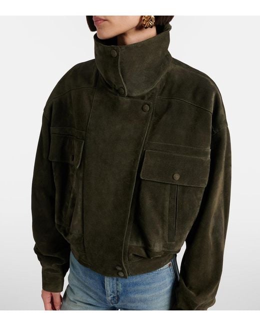 Chaqueta De Ante Saint Laurent de color Green