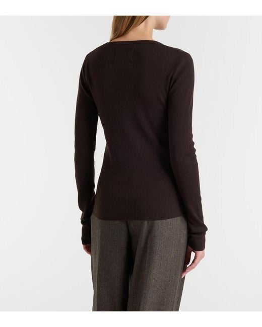 Extreme Cashmere Brown N°392 Eel Cotton And Cashmere Top