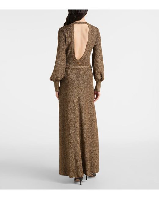 Tom Ford Brown Open-Back Maxi Dress