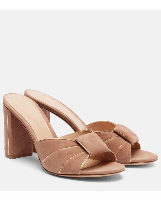 Gianvito Rossi Brown Suede Mules
