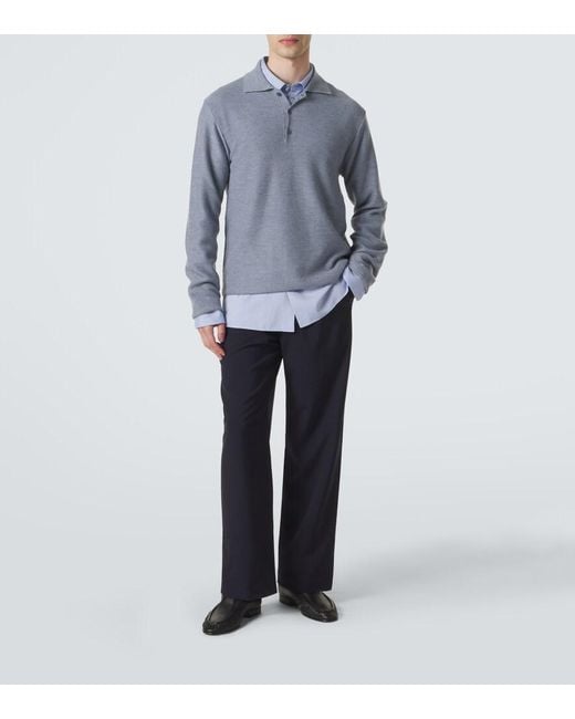 The Row Blue Tarek Virgin Wool Straight Pants for men