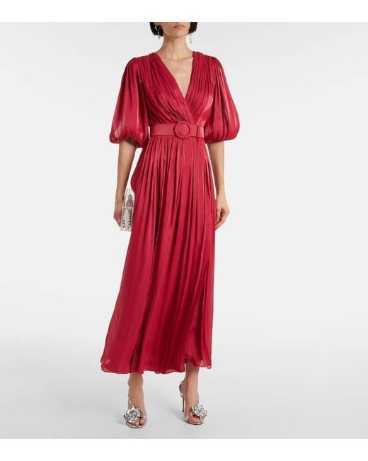 Costarellos Red Brennie Georgette Maxi Dress