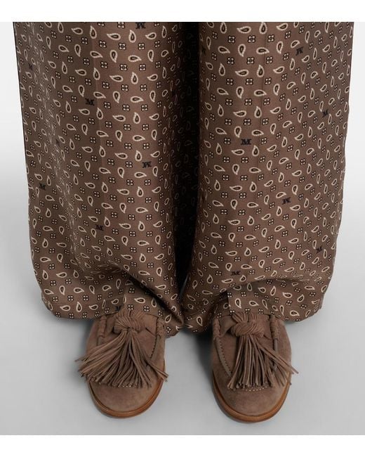 Aquazzura Brown Freddie Suede Loafers