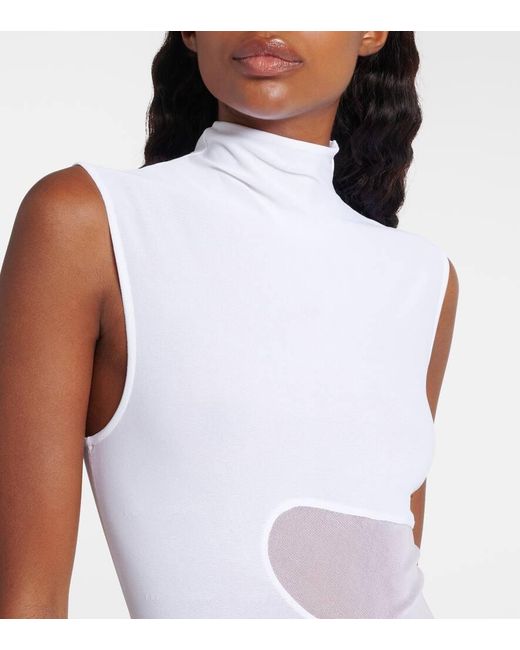 Alaïa White Turtleneck Maxi Dress