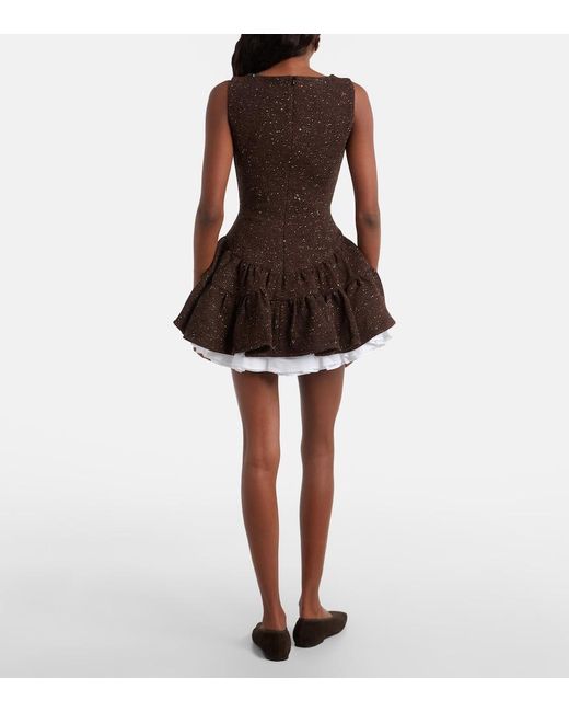 ShuShu/Tong Brown Knitted Wool-Blend Minidress