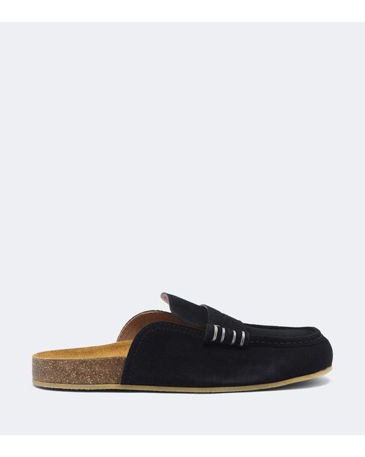 J.W. Anderson Black Stitch Suede Mules