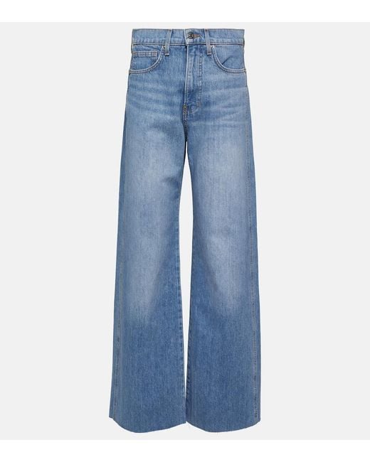Veronica Beard Blue Taylor High-Rise Wide-Leg Jeans
